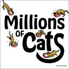 Several drawings of playing cats surround the words of the title over a white background.